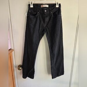 Levis 504 regular black straight leg jeans